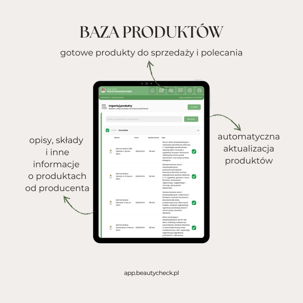 baza produktów BEAUTYCHECK